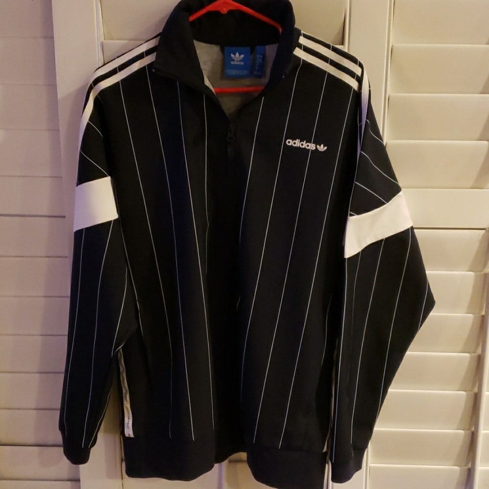 Adidas sports/casual pinstripe jacket in blue and